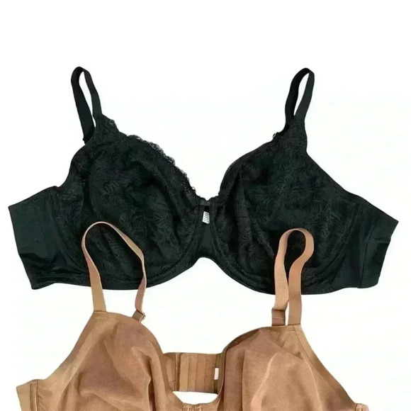 Auden Women's Black, Beige Lightweight Underwired Bra Set of 3 Size 46DDD - Picture 4 of 8